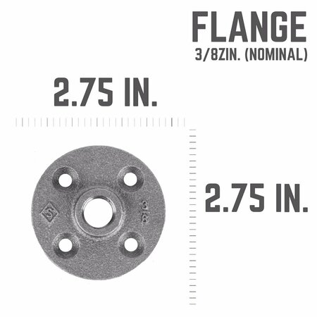 B & K FLANGE BLACK 3/8"" 521-602HC